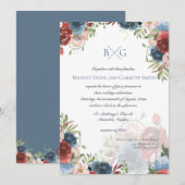 Einladung von Burgund und Blauer Flora (Vorne/Hinten)