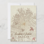 Einladung von Burgund und Brown Tree Hochzeit (Vorderseite)