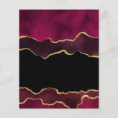 Einladung von Burgund und Gold Agate Hochzeit Flyer (Hinten)