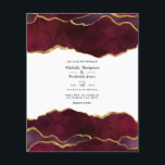 Einladung von Burgund und Gold Agate Hochzeit Flyer<br><div class="desc">Burgund und Imitate Goldfolie agieren Stein Hochzeitseinladung mit Akzenten von schwarz angepasst an Ihre Event-Besonderheiten. Umschläge sind nicht enthalten. Für dickere Einladungen mit Umschlägen und passenden Produkten zum selben Thema lesen Sie bitte die unten stehende Kollektion.</div>