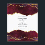 Einladung von Burgund und Gold Agate Hochzeit Flyer<br><div class="desc">Burgund und Imitate Goldfolie agieren Stein Hochzeitseinladung mit Akzenten von schwarz angepasst an Ihre Event-Besonderheiten. Umschläge sind nicht enthalten. Für dickere Einladungen mit Umschlägen und passenden Produkten zum selben Thema lesen Sie bitte die unten stehende Kollektion.</div>