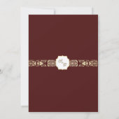 Einladung von Burgund und Gold Damask (Rückseite)