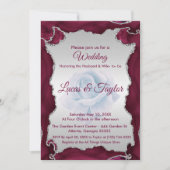 Einladung von Burgund und Silver Wedding (Vorderseite)