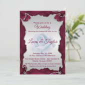 Einladung von Burgund und Silver Wedding (Stehend Vorderseite)