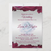 Einladung von Burgund und Silver Wedding (Vorderseite)