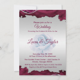 Einladung von Burgund und Silver Wedding