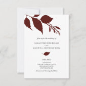 Einladung von Burgund zur Hochzeit mit QR-Code (Vorderseite)