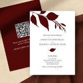 Einladung von Burgund zur Hochzeit mit QR-Code