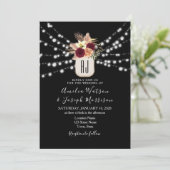 Einladung von Burgundy Black Wedding (Stehend Vorderseite)