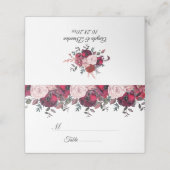 Einladung von Burgundy Bloom Floral Wedding (Außenseite Aufgefaltet)