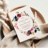 Einladung von Burgundy Blume Wreath Bridal Dusche