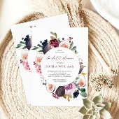 Einladung von Burgundy Blume Wreath Bridal Dusche