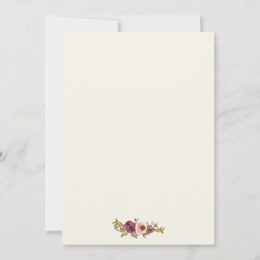 Einladung von Burgundy Blush White Junggeselinnen- (Rückseite)