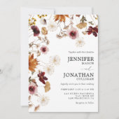 Einladung von Burgundy Boho Fall Floral Wedding (Vorderseite)
