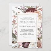 Einladung von Burgundy Boho Floral Wedding (Vorderseite)
