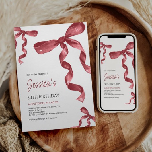 Einladung von Burgundy Bow zum Geburtstag