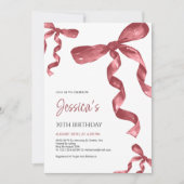 Einladung von Burgundy Bow zum Geburtstag (Vorderseite)
