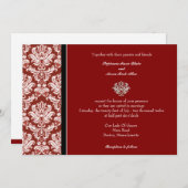 Einladung von Burgundy Classic Damask (Vorne/Hinten)