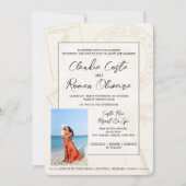 Einladung von Burgundy Costa Rica Passport Hochzei (Vorderseite)