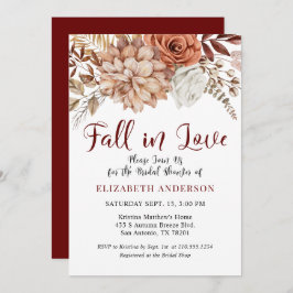 Einladung von Burgundy Fall Boho Blumendusche