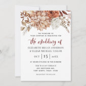 Einladung von Burgundy Fall Floral Wedding (Vorderseite)