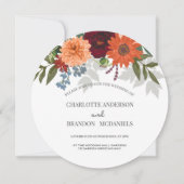 Einladung von Burgundy Fall Garden Floral Wedding (Vorderseite)