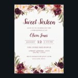 Einladung von Burgundy Floral 16 . Geburtstag<br><div class="desc">Matching 16 . Geburtstag Collection im Little Bayleigh Store!</div>