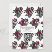 Einladung von Burgundy Floral Gothic Wedding QR Co (Rückseite)