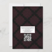 Einladung von Burgundy Floral Gothic Wedding QR Co (Rückseite)