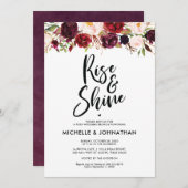 Einladung von Burgundy Floral Post Wedding Brunch (Vorne/Hinten)