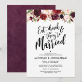 Einladung von Burgundy Floral Post Wedding Brunch (Vorne/Hinten)