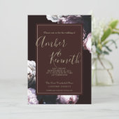 Einladung von Burgundy Floral Wedding (Stehend Vorderseite)