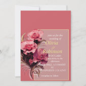 Einladung von Burgundy Floral Wedding (Vorderseite)