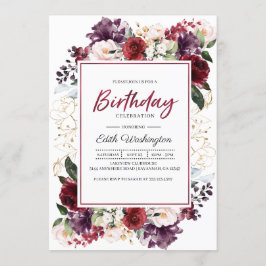 Einladung von Burgundy Floral zum Geburtstag