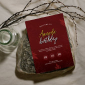 Einladung von Burgundy Glam Floral zum 23. Geburts