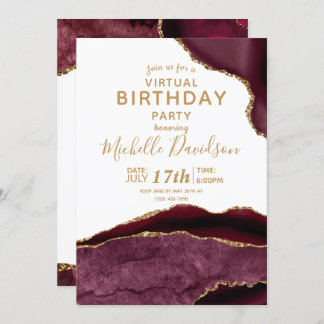 Einladung von Burgundy & Gold Agate zum virtuellen
