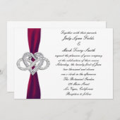 Einladung von Burgundy Infinity Heart Wedding (Vorne/Hinten)