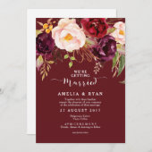 Einladung von Burgundy Marsala Floral Wedding (Vorne/Hinten)