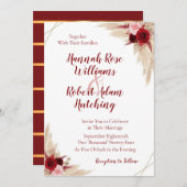 Einladung von Burgundy Pampas Grass Hochzeit (Vorne/Hinten)