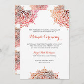 Einladung von Burgundy Red Mehndi (Vorne/Hinten)