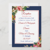 Einladung von Burgundy Rose Blue Bird Floral Weddi (Rückseite)