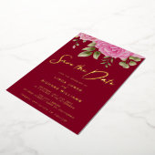 Einladung von Burgundy Save the Date Foil (Gedreht)