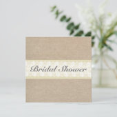 Einladung von Burlap & Lace Bridal Dusche (Stehend Vorderseite)