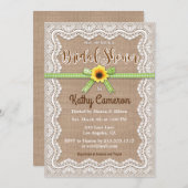 Einladung von Burlap Leinwand und Lace Bridal Dusc (Vorne/Hinten)