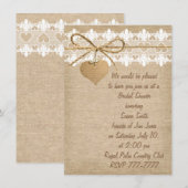 Einladung von Burlap- und Lace Bridal-Dusche (Vorne/Hinten)