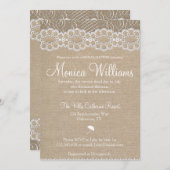 Einladung von Burlap und Vintagen Spitzen-Bridal-D (Vorne/Hinten)
