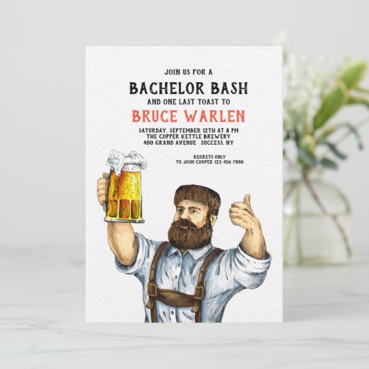 Einladung von Burly Beer Drinker (Stehend Vorderseite)