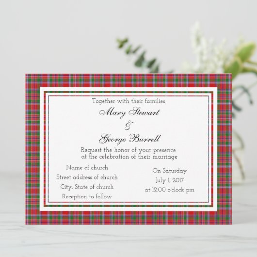 Einladung von Burrell Scottish Wedding (Stehend Vorderseite)
