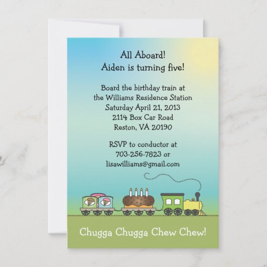 Einladung von Cake & Ice Cream Train - 4,5 x 6,25  (Vorderseite)