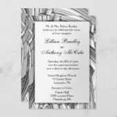 Einladung von Calamity Black and White Wedding (Vorne/Hinten)